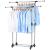 Double pole air hanger indoor household use drying is hanger balcony fall to the ground folding hanger with thick teles