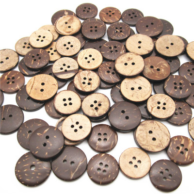 Spot Natural Environmental Protection Coconut Shell Charcoal Button Two Eyes Four Eyes Coconut Button DIY Handmade Coconut Shell Button