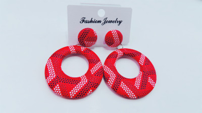 Manufacturers direct new pu cloth button earrings semi-finished products