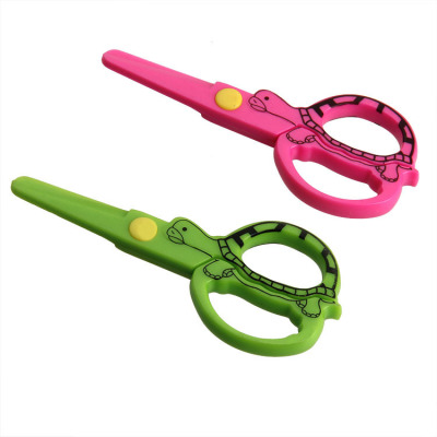 Children paper-cut Children f animal turtle puzzle plastic small scissors early education safety scissors students hand cut