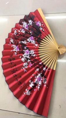 Manufacturers direct boutique fans 50 cm red-backed white plum fans