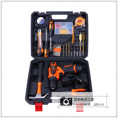 76-Piece Multi-Function Rechargeable Electric Hand Drill Electric Screwdriver Motorcycle Household Maintenance Tools Suit