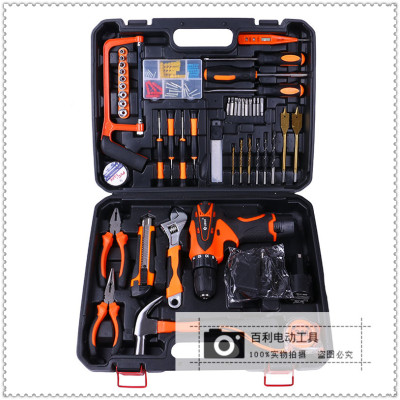 117-Piece Multifunctional Miniature Household Lithium Rechargeable Electric Hand Drill Electric Screwdriver Screwdriver Screwdriver Tool Bags