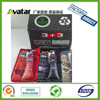 Card box pack 3 3 Engine Gasket clear RTV silicone sealant gasket maker with black red grey blue siliver white color 