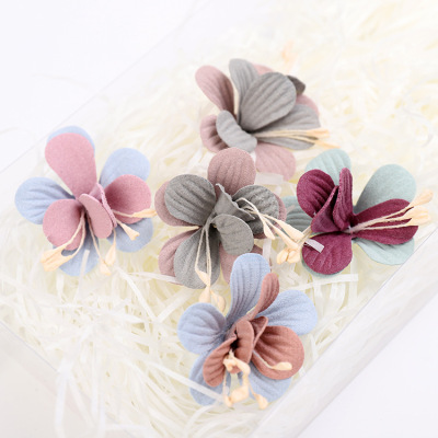 How many 4 cm Korean fabric decorative flower headdress and hair decoration accessories wholesale of 5 pieces in stock