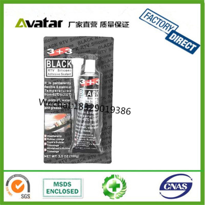 3+3 RTV SILICONE Acid resistant silicone sealant RTV silicone sealant with card and box packing