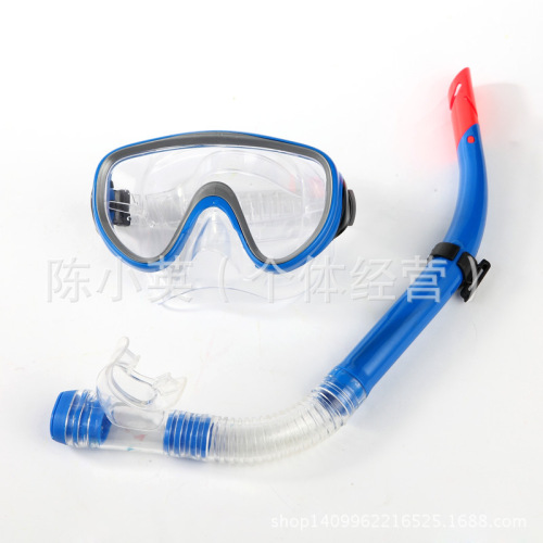 professional snorkeling equipment dry breathing tube + anti-fog tempered glass diving mask swimming snorkeling face mirror suit 1