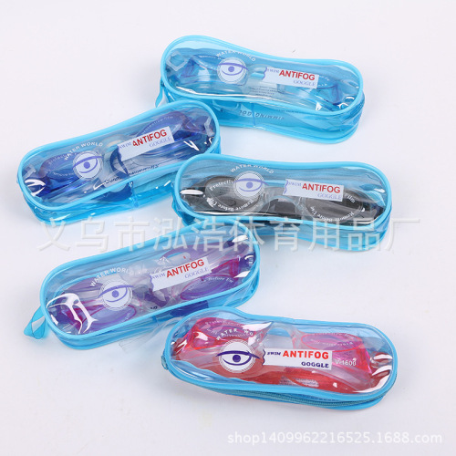 factory direct high-end environmental protection pvc multi-color optional fashion waterproof anti-fog swimming goggles with waterproof earplugs 11