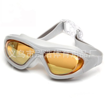 The New silicone goggles swimming goggles with large frames comfortable, waterproof, anti - fog swimming glasses