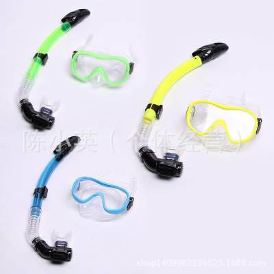 Exquisite diving suit, silicone diving goggles + full dry breathing tube for thin face