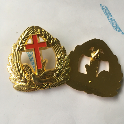 Hat Decoration Bands Stewardess Cap Badge Gold and Silver Security Metal Wheat Christ Cross Railway Ceremony Chapter Cap Badge