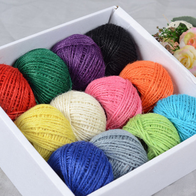 DIY handmade natural color hemp rope 12 color hanging card rope clip photo rope clip hemp rope pure color 2MM hemp rope