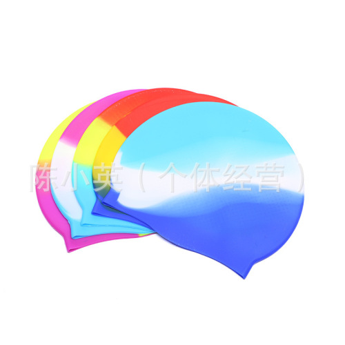 factory direct sales color silicone particles swimming cap unique gradient color swimming cap waterproof swimming cap wholesale 1