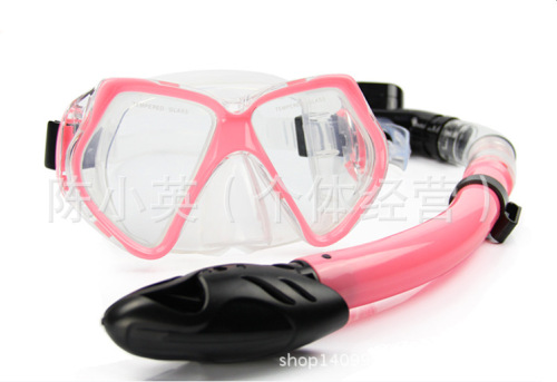 tempered glass diving mask silicone full-dry breathing tube set snorkeling submersible equipment water tools 1