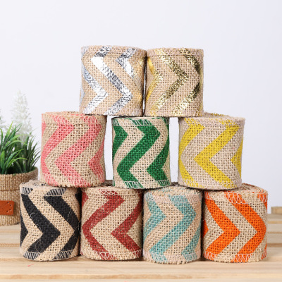 Manufacturers direct jute lace with linen table flag Christmas process wedding decoration roll color hemp rope