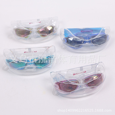 Manufacturers direct new electroplated waterproof and anti - fog goggles comfortable silicone swimming glasses with waterproof earplugs