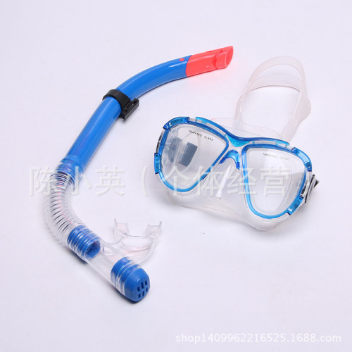 silicone diving breathing set tempered glass goggle and snorkel set snorkeling two-piece set wholesale 1