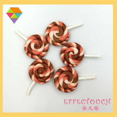 Factory Direct Sales Polymer Clay Rainbow Lollipop Props Crafts Accessories Custom Wholesale Candy Toy Accessories