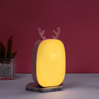 Youlijia cute deer cartoon small night light children's reading led non-pole dimming light protection bedroom lamp creative