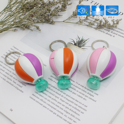 Yongyi Toys Keychain Hot Air Balloon Led Sound Luminous Keychain Pendant Crafts Creative Gift Hanging Machine