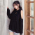 Autumn long off-shoulder vetiver for women thin new languid trend loose-fitting hoodie