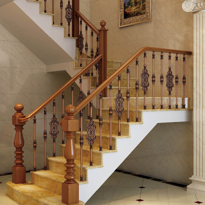 Customized aluminum art stair aluminum alloy handrail column home decoration villa interior double column stair accessories