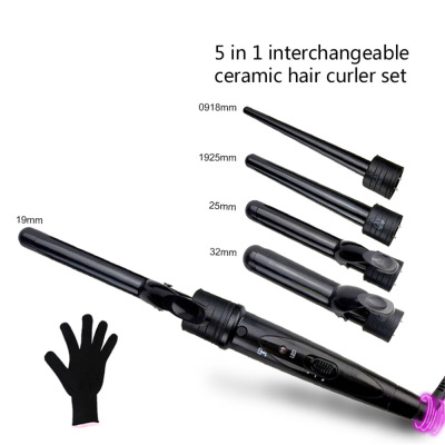 Cross border hot style curling iron five-in-one multi-functional ceramic tube curling iron with clip clip curling iron