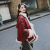 \"Women loose slim chic lamb patchwork short short cotton - padded coat damp