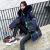 White duck down 19 winter new down jacket female loose students plaid bread clothes waist down web celebrity live