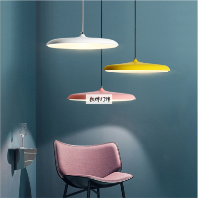 Nordic chandelier creative personality flying saucer lighting decoration iron restaurant lights macaron simple lamps and