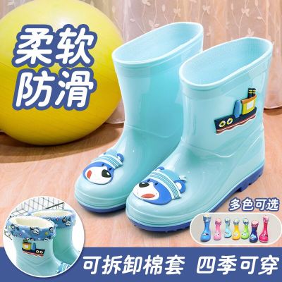 Cartoon non-slip children rain boots boys and girls fashion water shoes rubber boots middle tube baby boots wholesale