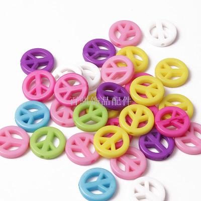 Acrylic peace sign headwear accessories DIY hand-woven jewelry accessories acrylic beads Fashion and environmental protection acrylic peace sign headwear accessories DIY hand-woven jewelry accessories acrylic beads