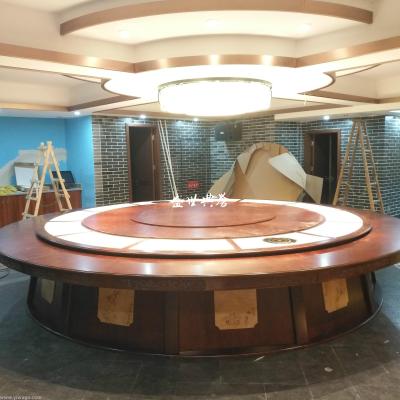 Zaozhuang international hotel Chinese real wood electric table star hotel box marble electric table