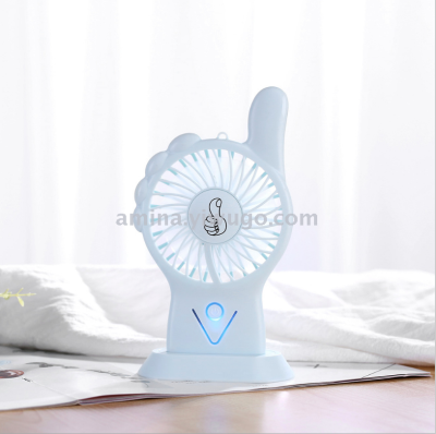 The new usb thumb up fan desktop handheld lashings carry dazzle colorful breathing lights with great wind power
