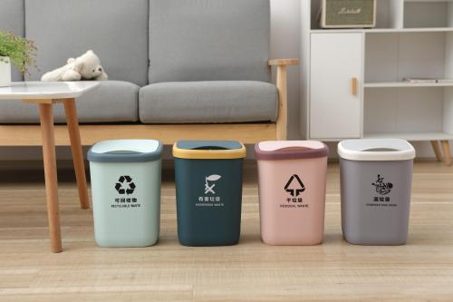 shanghai wet and dry classification separation trash can household kitchen living room bathroom environmentally friendly plastic thickened trash can