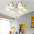 Nordic simple iron macaron chandelier dining room living room office bedroom led lighting