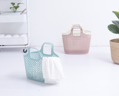 PE soft leather basket knitting hollow hand basket kitchen receive frame organize frame receive basket bath basket