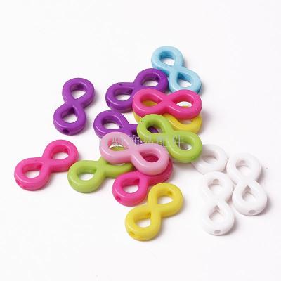 Children's colorful jewelry beaded material acrylic beads diy jewelry accessories 8-shaped plastic pendant