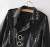 Fall 2017 fashion for women in Europe and the United States: lapel, cut-out, PU leather, slim body, zipper jacket, motorcycle leather jacket