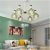 Nordic simple creative living room chandelier lamps simple European iron hollow crystal macaron lighting