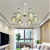 Nordic simple creative living room chandelier lamps simple European iron hollow crystal macaron lighting