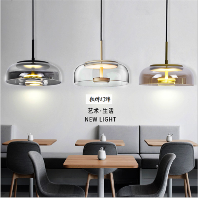 Postmodern glass mushroom chandelier personality Nordic restaurant bar lamp designer simple bedroom bedside chandelier