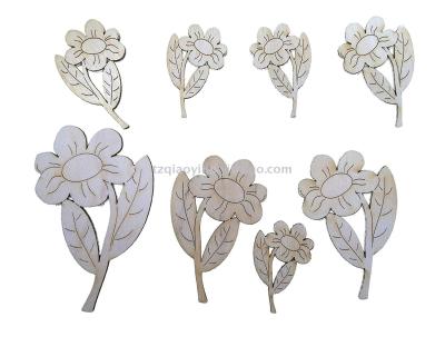 Wood crafts flower shaped wood pieces 10 x 10 x 4 cm