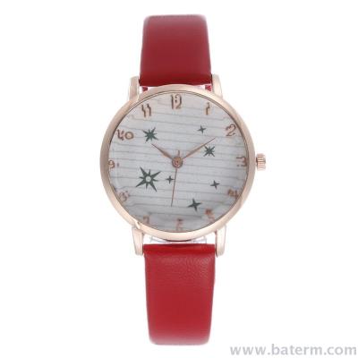 New style college style simple 1-12 digital star watch strap ladies watch students