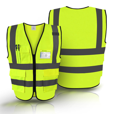 LIKAI reflective vest construction site fluorescent clothing green sanitation safety protective clothing 150g printable