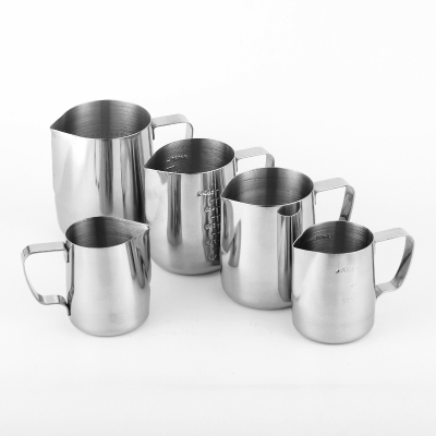 304 stainless steel coffee latte cup with graduated cup thickened latte jar milk foam pot fancy mug coffee tool
