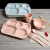 Creative gift set for kindergarten students dinner plate children Japanese plate wheat straw tableware chopsticks set tray