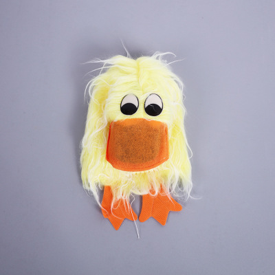 Creative toy long hair tongue out duck plush puppet toys, with sound will stick out the tongue manufacturers direct sales