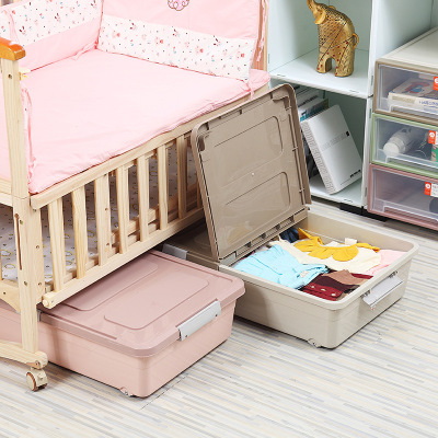Plastic storage box household pulley storage box rectangular bed bottom inspect inspect inspect box
