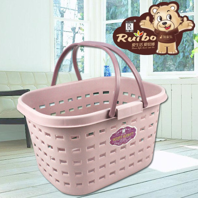 Manufacturers special wholesale new home plastic basket supermarket basket hollow out creative plastic vegetable blue